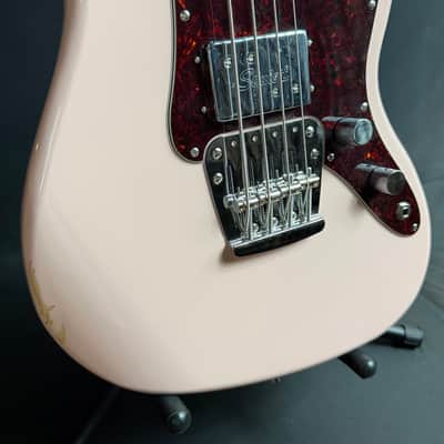 Squier FSR Paranormal Rascal Bass 4-String Bass Guitar Shell Pink Finish image 6