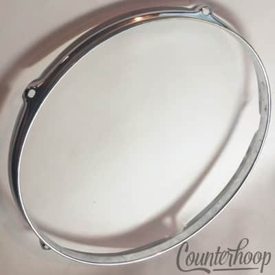 *Pearl Rogers-Style 13"Tom Drum Rim/Hoop Triple Flange Chrome 5-Hole Vintage 60s image 1