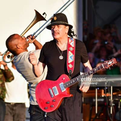 SIGNED - PRS Guitar strap Carlos Santana paul reed smith retro Private stock wood library orange image 9
