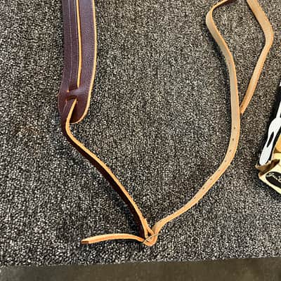 Ace Combinaton Leather guitar strap 1970’s - Burgundy in original box image 3