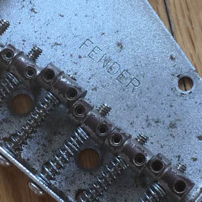 Vintage Fender 1970s Relic Tele Ashtray Bridge Plate Telecaster 6 Barrel Saddles image 6