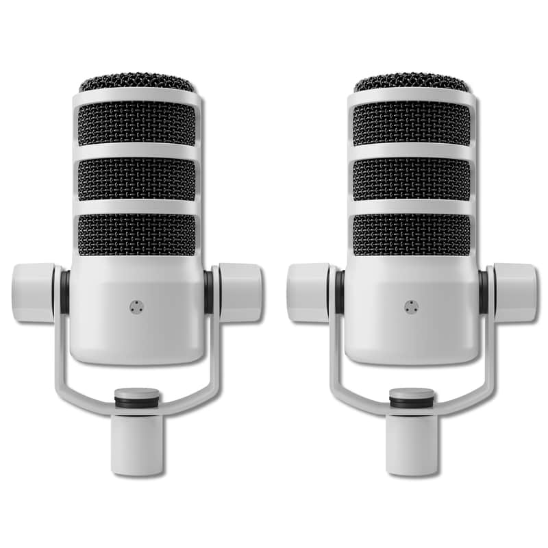 Rode PodMic Cardioid Dynamic Broadcast Microphone (White, Pair) image 1