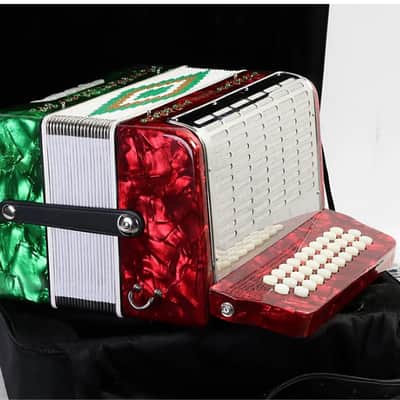 SofiaMari SM-3112 31-Button 12 Bass Accordion GCF Regular Red and Green Pearl image 1