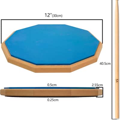Snare Drum Practice Pad,12-Inch Practice Drum Pad,Double Sided Silent Drum Pad and Sticks,Drum Pads Carry Bag image 2