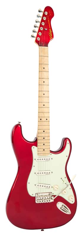Vintage V6JVCAR Candy Apple Red John Verity Signature Electric Guitar image 1