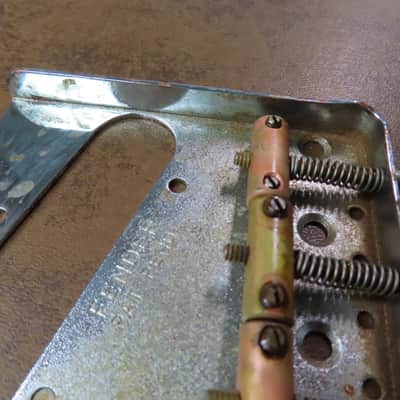 AGED Fender USA PAT PENDING Telecaster BRIDGE vintage 3 saddle RELIC 52 Tele Nocaster MEDIUM-HEAVY relic image 7