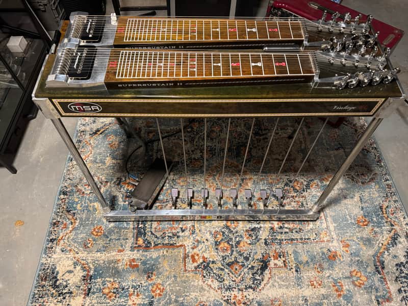 MSA Super Sustain II Vintage XL Double Neck Pedal Steel Guitar W/Case image 1