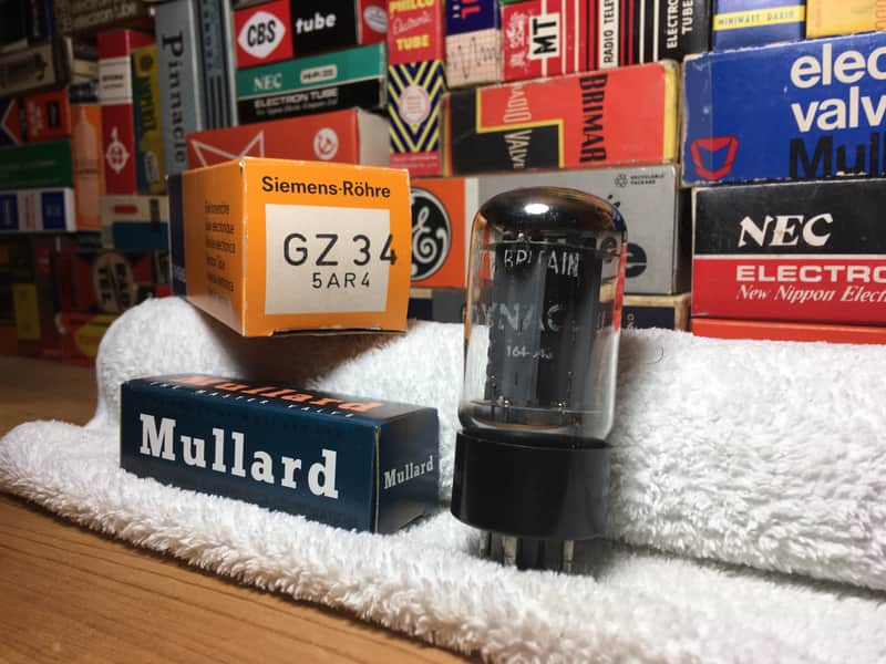 1x Old Stock Vintage Mullard GZ34 5AR4 + Box ~ Blackburn F32/F33 Gt Britain Grail Rectifier Tube ~ Musical Warm Dynamic Liquid Vintage Audio ~ Dynaco Silkscreen image 1