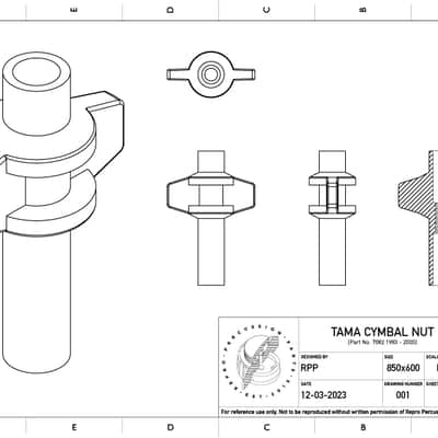 Reproduction Tama Cymbal Nut 1983-2003 image 3