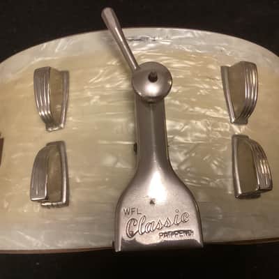 WFL (Ludwig) No. 902 Ray McKinley/Symphonic Super Classic 6.5x14" 16-Lug Snare Drum with P-87 Strainer 1948 - 1959 - White Marine Pearl image 16
