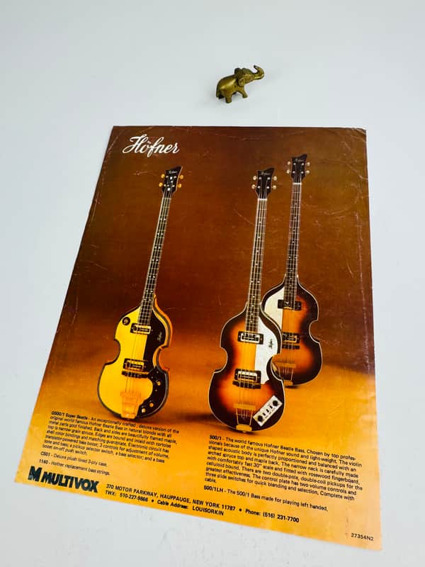 Hofner Basses Flyer – circa 1974 image 1