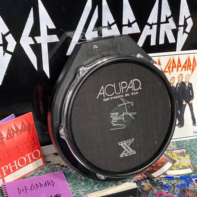 Hart Dynamics - Rick Allen's Def Leppard Adrenalize Tour, 10" Hart AcuPad Trigger Pad (RA #2078) AUTOGRAPHED HEAD!! 1990s - Gold image 6