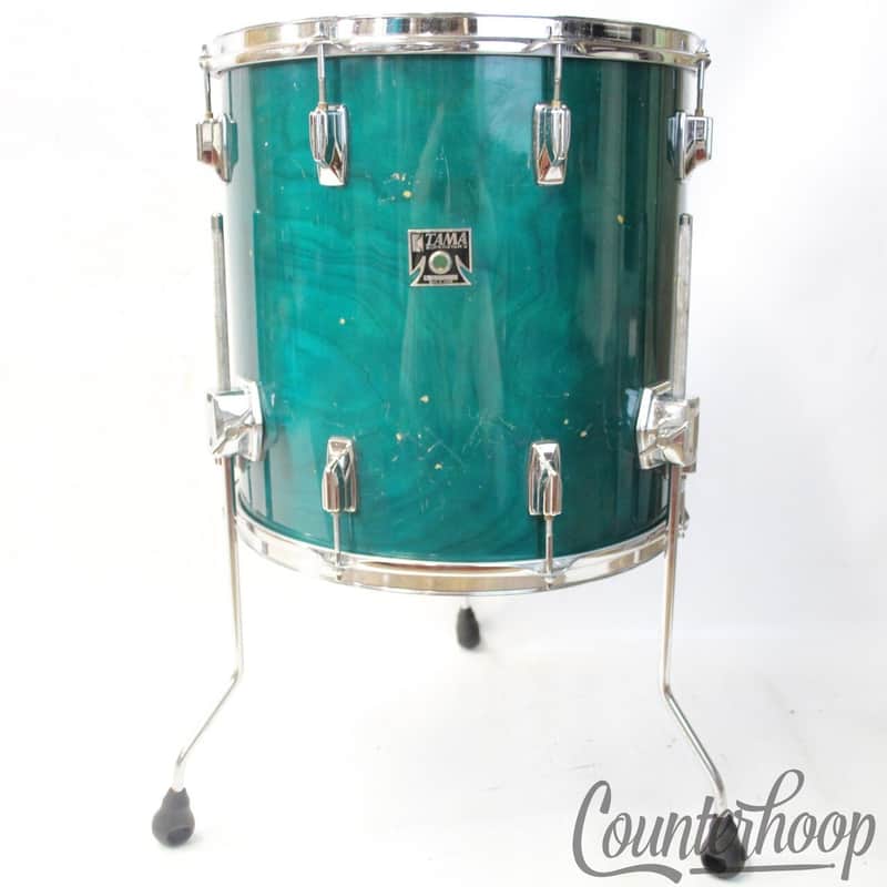 *Tama 16x16"Aquamarine Superstar Vintage 80s Floor Tom Drum Made In Japan Birch* image 1