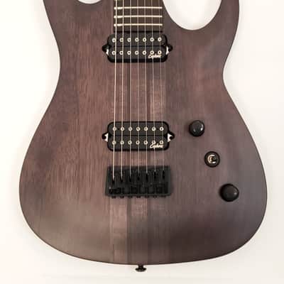 AGILE 30 Inch Scale 7 String Baritone Electric Guitar SEPTOR ELITE 730 EB CP CHARCOAL image 2