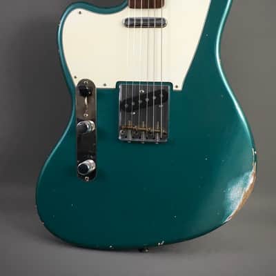 LEFTY! USA Boutique Custom Relic Sherwood Green Metallic Nitro Lacquer Jazzcaster Telemaster Guitar Left 7.2 lb HSC image 23