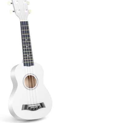 Soprano Ukuleles for Beginners, Hawaiian Ukuleles 21 Inch Basswood,4 - Strings Guitar Ukulele for kids Adult Student, (White) image 1