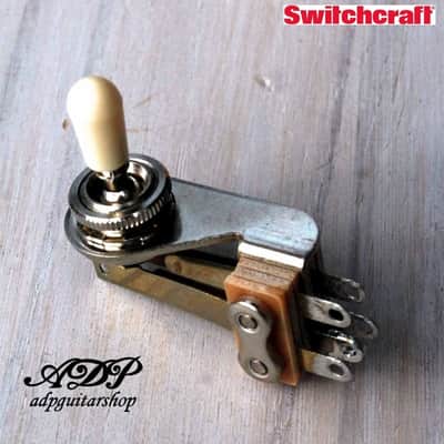 Switchcraft 3 ways Toggle Switch Right Angle, Old White or black tip