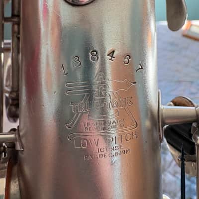 Buescher True-Tone Low Pitch Silver Alto Saxophone 1925 image 4