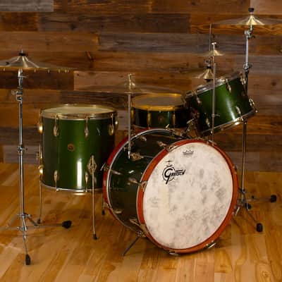 Gretsch 1958 Birdland 4 Piece Rare And Collectable Drum Kit, Cadillac Green With Gold Hardware image 5