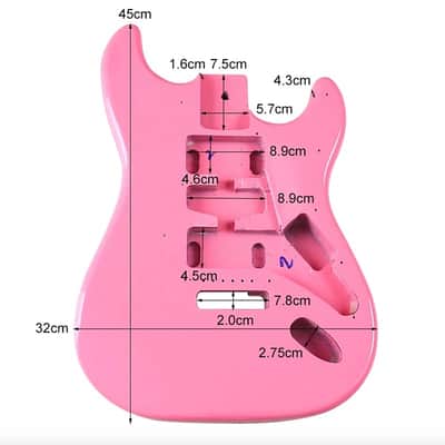 Poplar Wood Pink Guitar Strat Stratocaster Style Body image 3