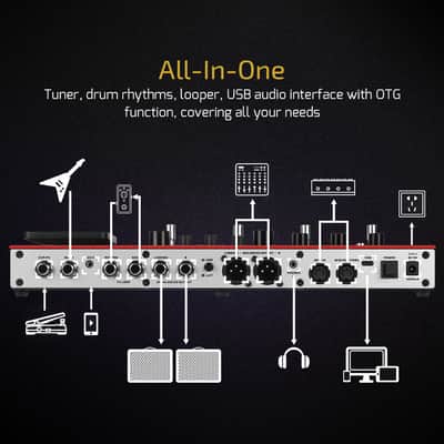 VALETON Multi Effects Processor Multi-Effects Guitar Bass Pedal with Expression Pedal FX Loop MIDI I/O Amp Modeling IR Cabinets OTG USB Audio Interface GP-200,Red(U.S. domestic inventory) image 6