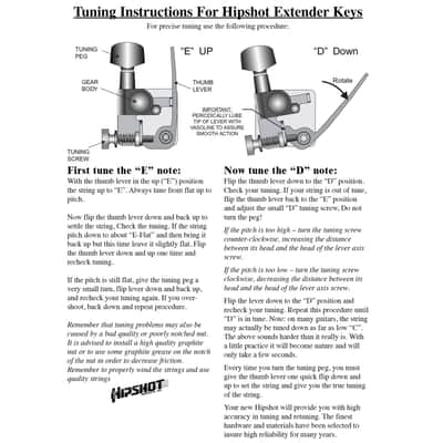 NEW Hipshot GT2 Guitar Xtender Key Extender Detuner Drop E to D - GOLD image 3