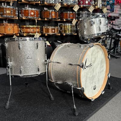 ~WOW!~ SONOR Vintage Series 3-Piece 13/16/22 Drum Kit Set in Vintage Silver Glitter image 2