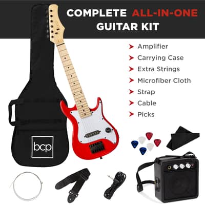 Best Choice Products Kids Electric Guitar Beginner Starter Kit w/ 5W Amplifier - 30 in-Sunburst image 17