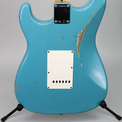 Fender Custom Shop Detroit Guitar Dealer Select '62 Strat Relic Faded Aged Taos Turquoise image 8