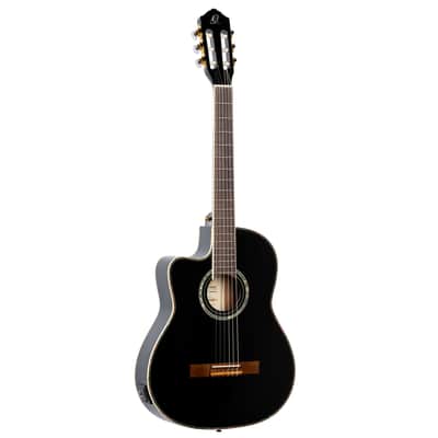 Ortega RCE145LBK Family Series Pro Solid Spruce Top Mahogany Neck Cutaway Nylon 6-String Classical Acoustic-Electric Guitar w/Gig Bag For Left Hand Player image 6