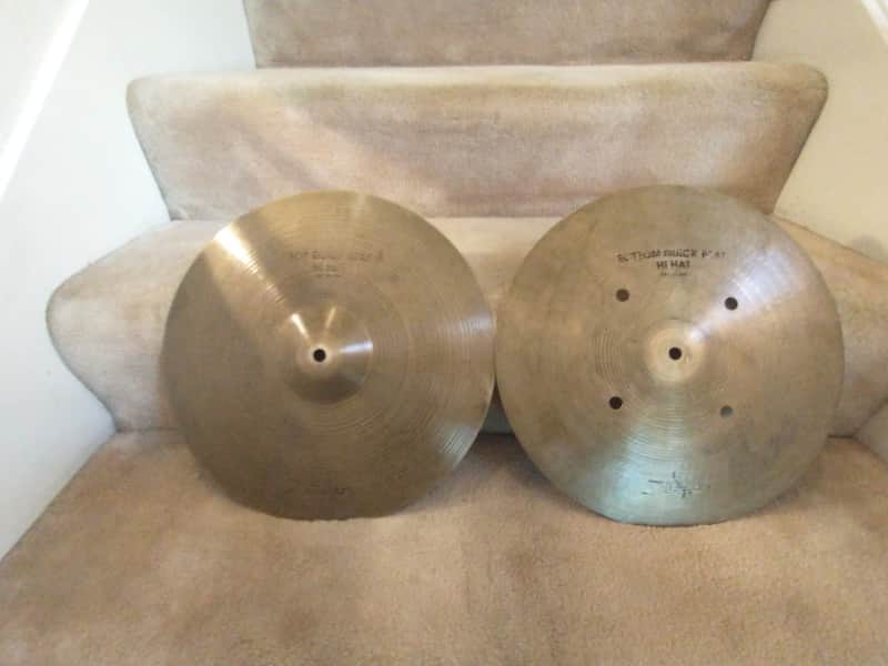Zildjian Avedis 14 inch quick beat hi hat cymbals clean no cracks! image 1