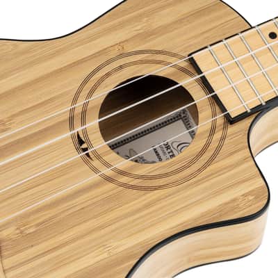 Ortega RUNAB-SO Bamboo Series Solid Bamboo Top & Neck 4-String Soprano Acoustic-Electric Ukulele w/Gig Bag image 11