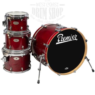 Used Premier Artist Birch 4-Piece Kit Red w/ Hard Cases image 1