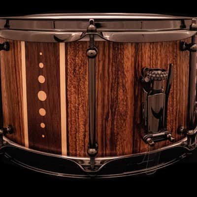 Woodland Percussion 13" x 7" Zebrawood Stave Snare Drum Walnut and Maple Accents image 5