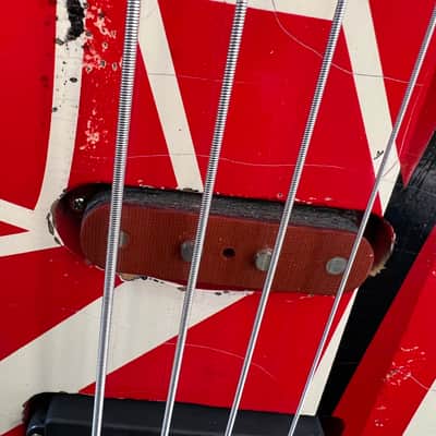 Custom made Frankenbass Wolfgang Van Halen Frankenstein Bass Musikraft Neck Frankenstrat - Red/White/Black image 5