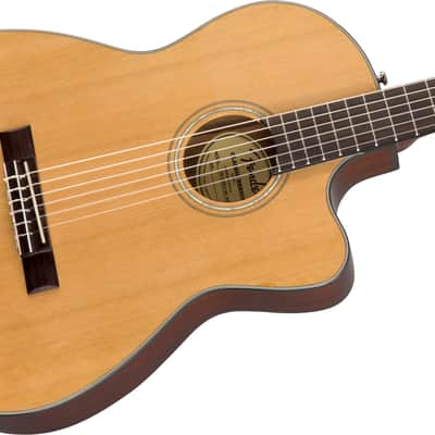 Fender CN-140SCE Nylon Thinline, Walnut Fingerboard, Natural w/Case image 3