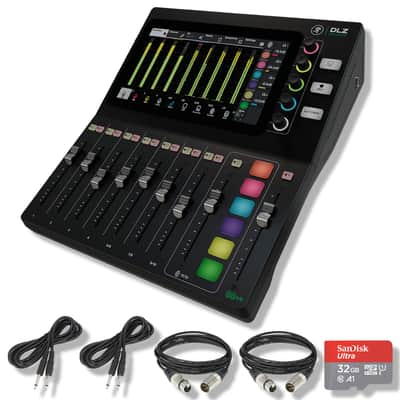 Mackie DLZ Creator Adaptive Digital Mixer for Podcasting, Streaming and YouTube with XLR Cables, Instrument Cables, 32GB microSD Card and StreamEye Polishing Cloth image 1
