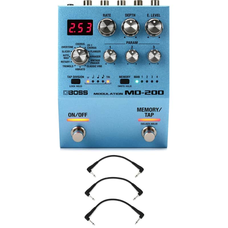 Boss MD-200 Modulation Pedal with 3 Patch Cables image 1