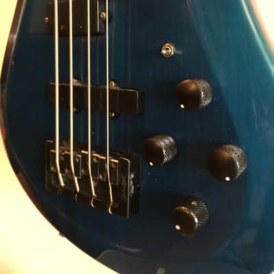 Spector NS-2B 4 string bass Neck Thru design 1980's Trans Blue image 5