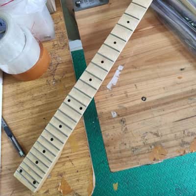 Natural Finish Maple 24 Frets Electric Guitar Neck with Scalloped Fingerboard Fretboard image 1