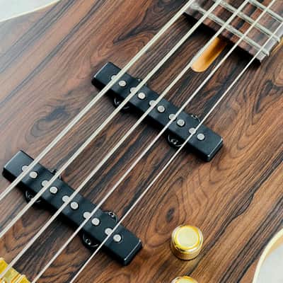 Pensa J-534 Ziricote Top Chambered 5-String Bass 2023 - Natural / Aztec Gold image 8
