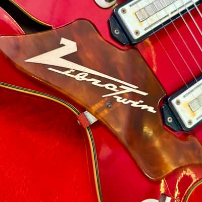 Teisco Vibra-Twin EP-12T 1960’s - Cherry 12 string electric bizarre guitar es-335 original vintage MIJ japan image 3