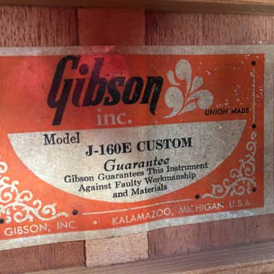 Gibson J-160E 1973 Cherry Sunburst mini P90 pickup image 16