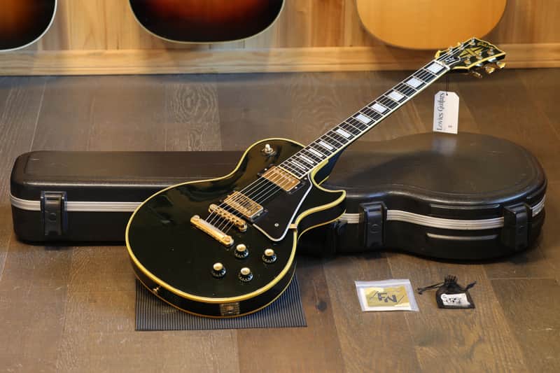 Vintage! 1976 Gibson Les Paul Custom Electric Guitar Black Ebony + HSC image 1