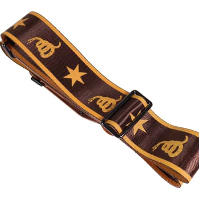 Disher Rattlesnake Don't Tread on Me Guitar Strap (Seatbelt-Nylon/Cowhide Leather) Gadsden Flag Guitar Strap (3 Colors) image 6