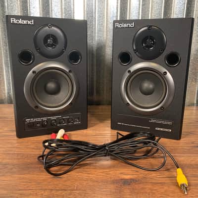 Roland DM-10 Powered Digital Stereo Micro Multi Media Studio Monitors Used image 1