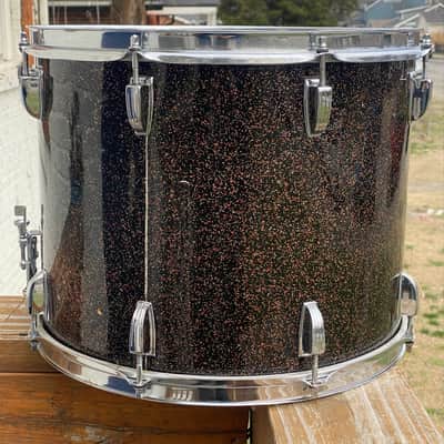Vintage OCT 26, 1967 Ludwig 15x12 Marching Snare Drum in Black Galaxy Sparkling Pearl - Nice! image 5
