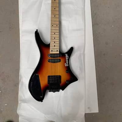 4 String Short Scale Neck Through Bass/6 String Tremolo Busuyi Double Side, Headless Guitar image 2