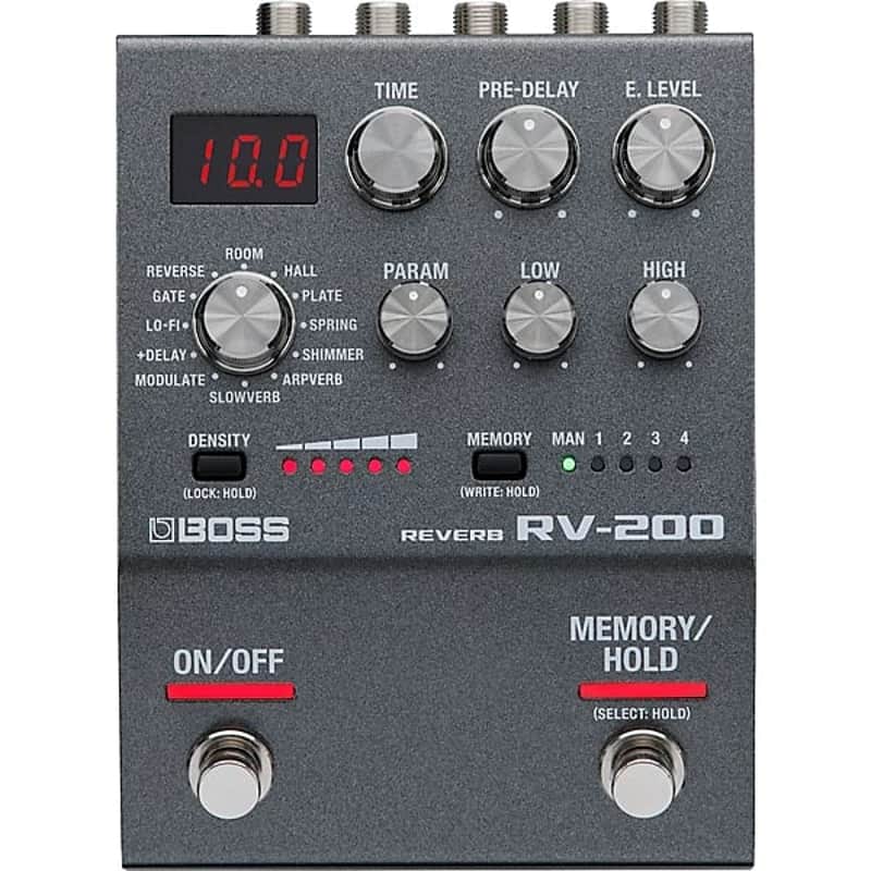 Boss RV-200 Reverb Effects Pedal Black image 1