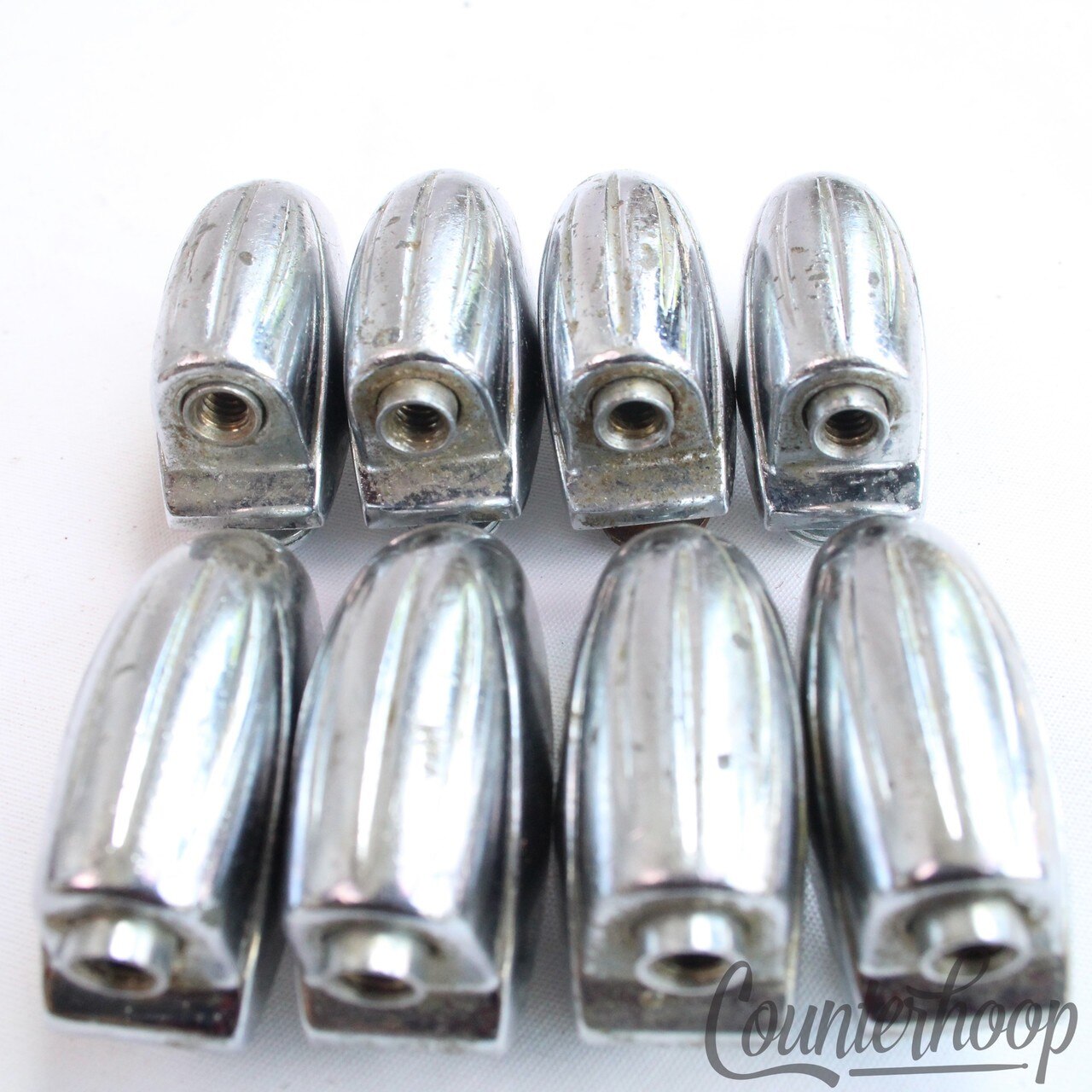 Gretsch 8x Tom/Snare Drum Lugs Round Badge RB Chrome Streamline USA Vintage 60s — main photograph